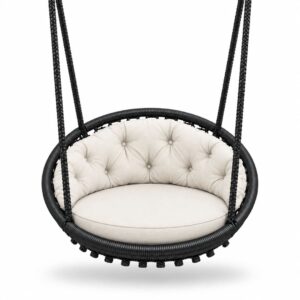 Balanço Maré preto com almofada clara