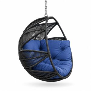 Balanço Flor Azul em fibra sintética com almofada