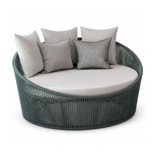 Chaise Brisa redonda com almofadas para área externa da RC Casa & Jardim