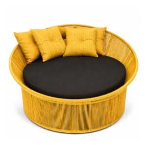 Chaise Âmbar amarela e redonda para área externa da RC Casa & Jardim
