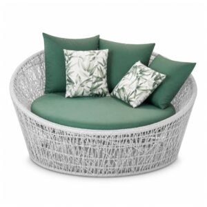 Chaise Tradicional verde com almofadas da RC Casa & Jardim