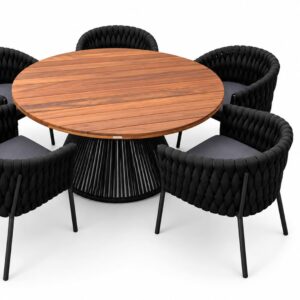 Conjunto de Mesa Taça com Poltronas Globo para área externa com estrutura resistente e acabamento elegante