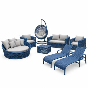 Conjunto Living Oceano azul artesanal para área externa