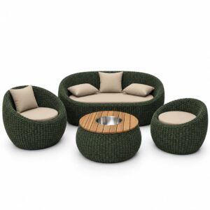 Conjunto de Sofá Breeze para área externa com estrutura resistente e almofadas