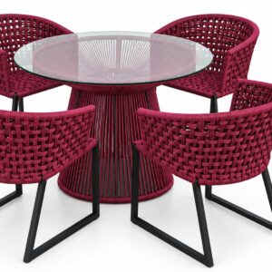Conjunto de Mesa Angel em Corda Náutica para área externa com estrutura resistente e acabamento elegante