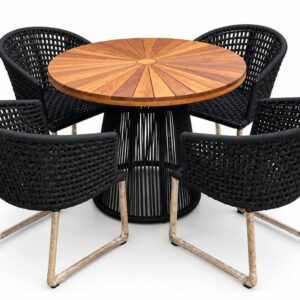 Mesa Cumaru em Corda Náutica para área externa com estrutura resistente e acabamento elegante
